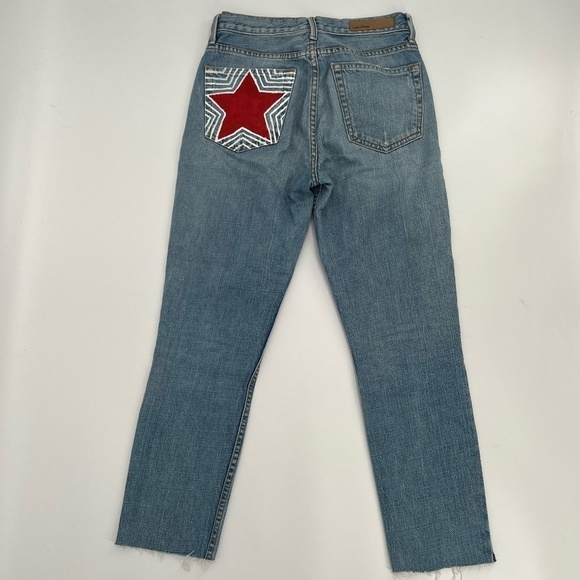 GRLFRND Karolina Distressed Rough Hem Button Fly Star Jeans Size 25 Women’s - Picture 3 of 10